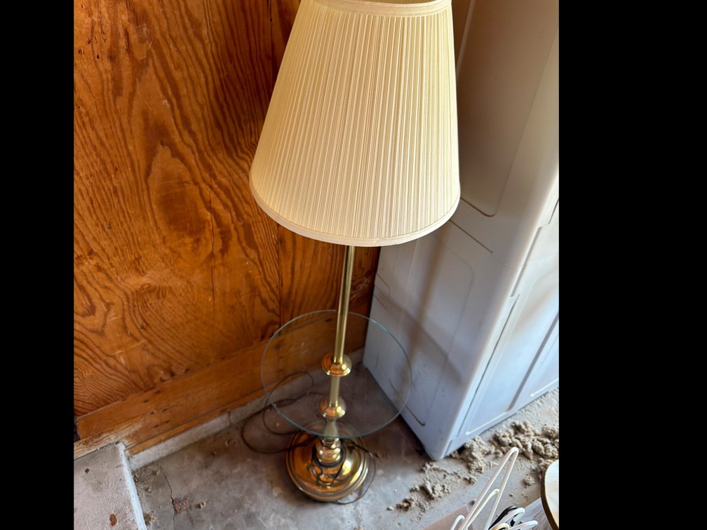 Floor Lamp with Glass Table
