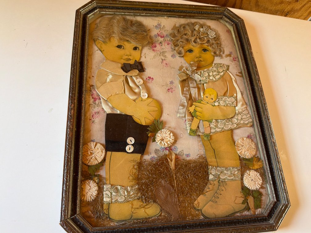 Victorian Framed Paper Doll Wall Art