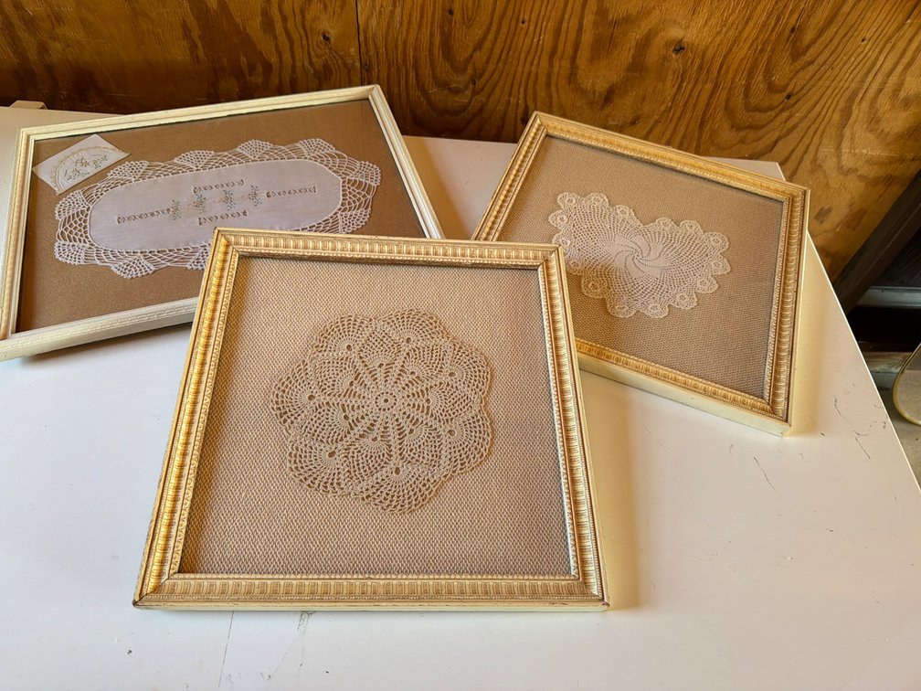 Framed Doilie Wall Art