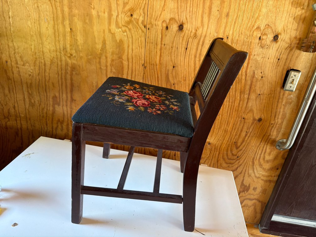 Needle Point Seat, Wood Chair