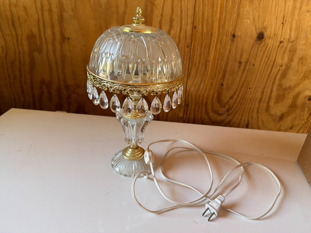 13” Tall Vintage Glass Table Lamp