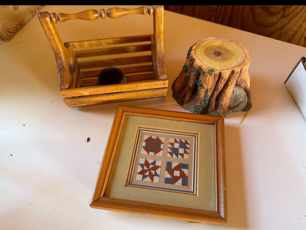 Small Cross Stitch, Wood Decor, Music Box