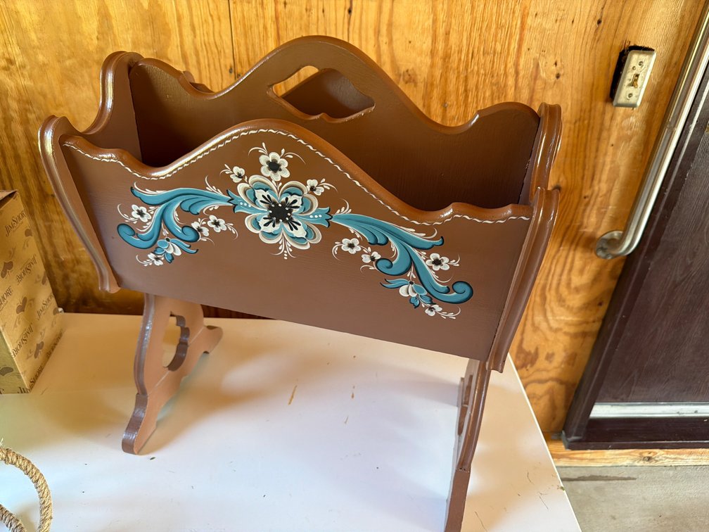 Painted Wood Magazine Rack