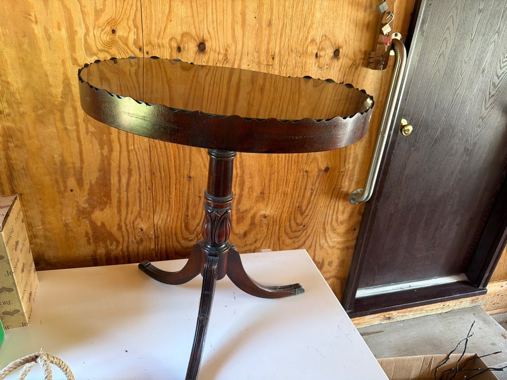 Glass Top Side Table-27” Tall