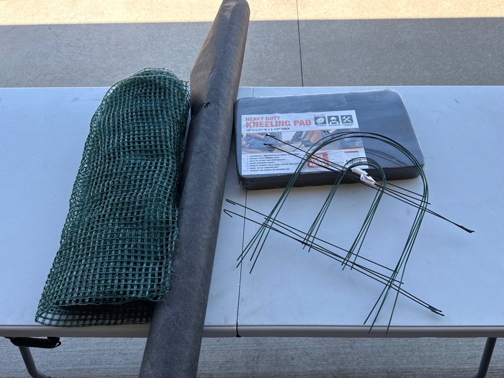 Kneeling Pad, Weed Barrier, Fencing, and Netting