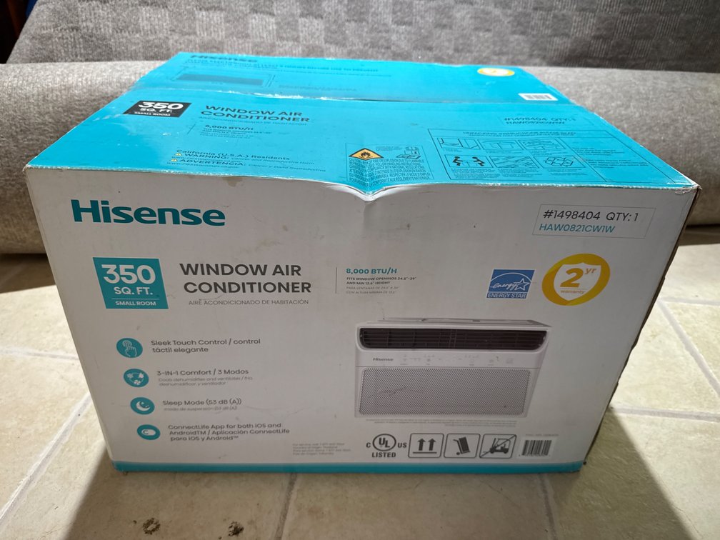 New Hisense Window Air Conditioner 8,000 BTU/H