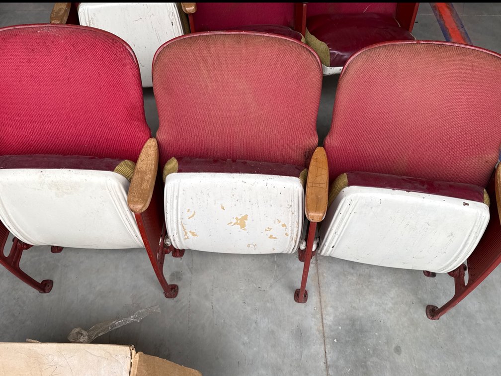 3 Metal and Vinyl Seats Connected-62” Long