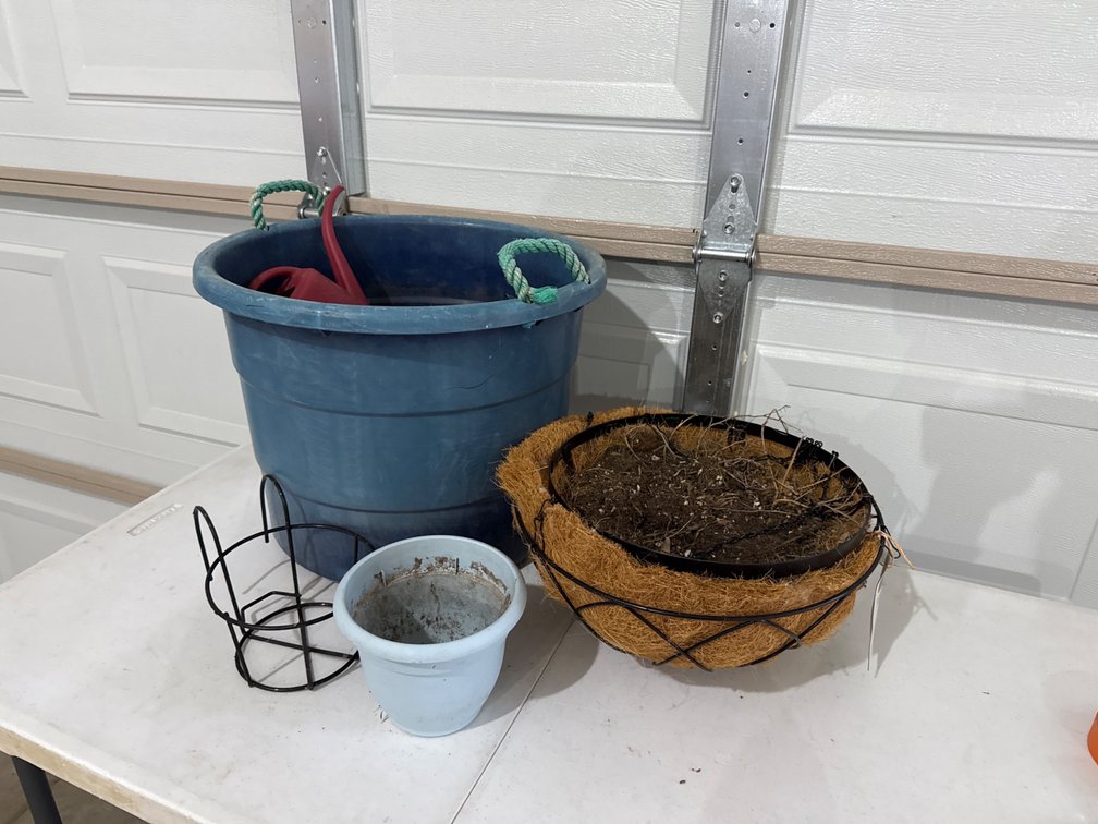Tote with Planters, Watering Can
