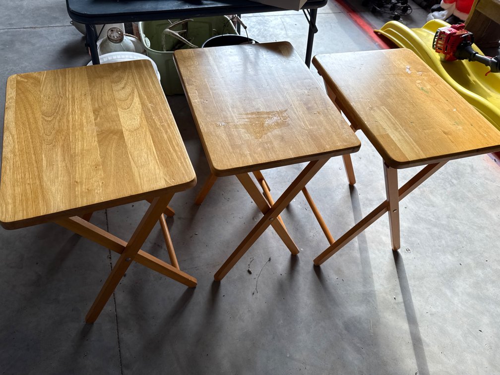 3 Wood Folding TV Trays