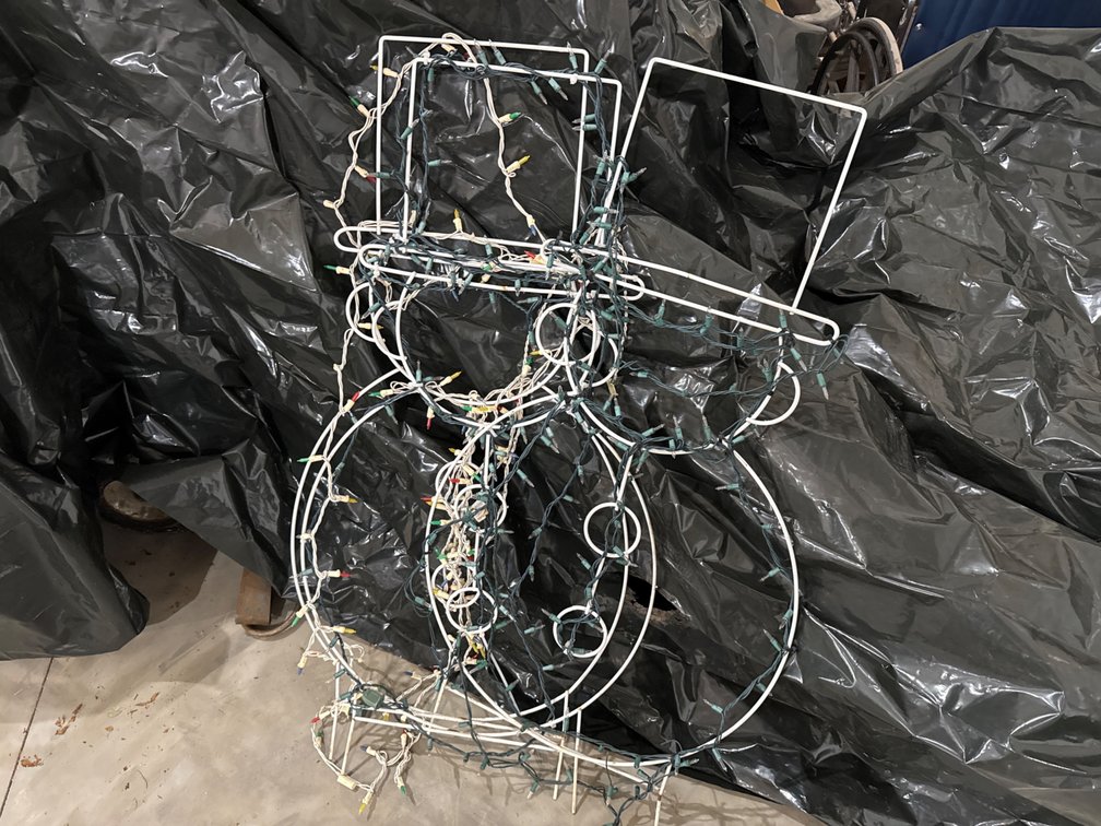 48” Metal Snowman Frame with Lights-Untested