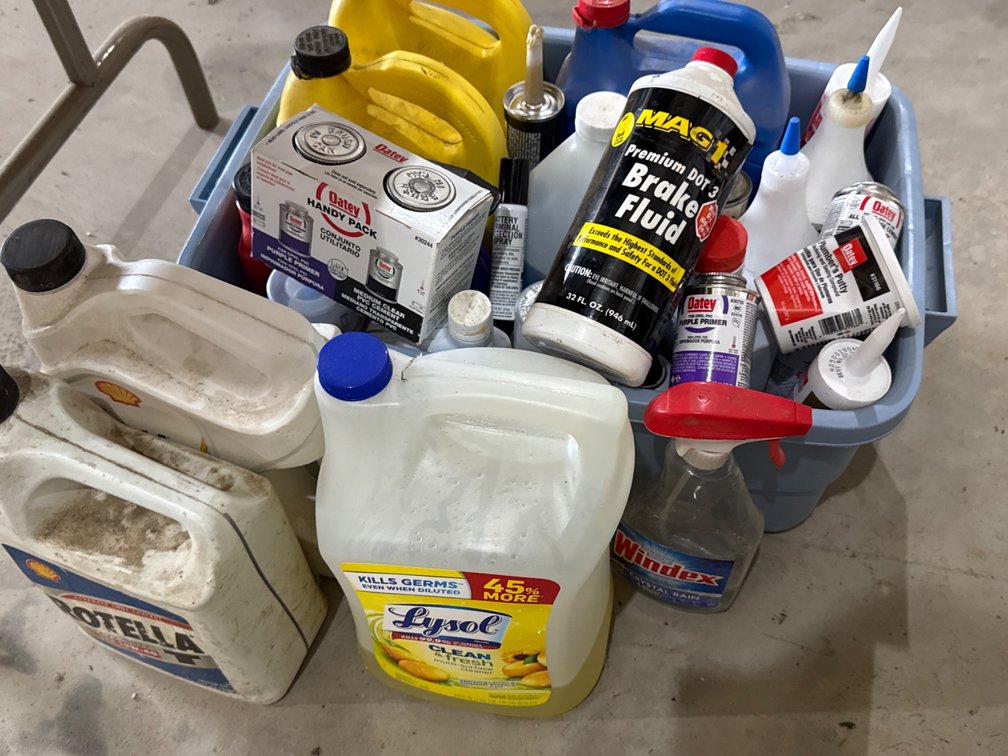 Garage Fluids, Paint, PVC Cement