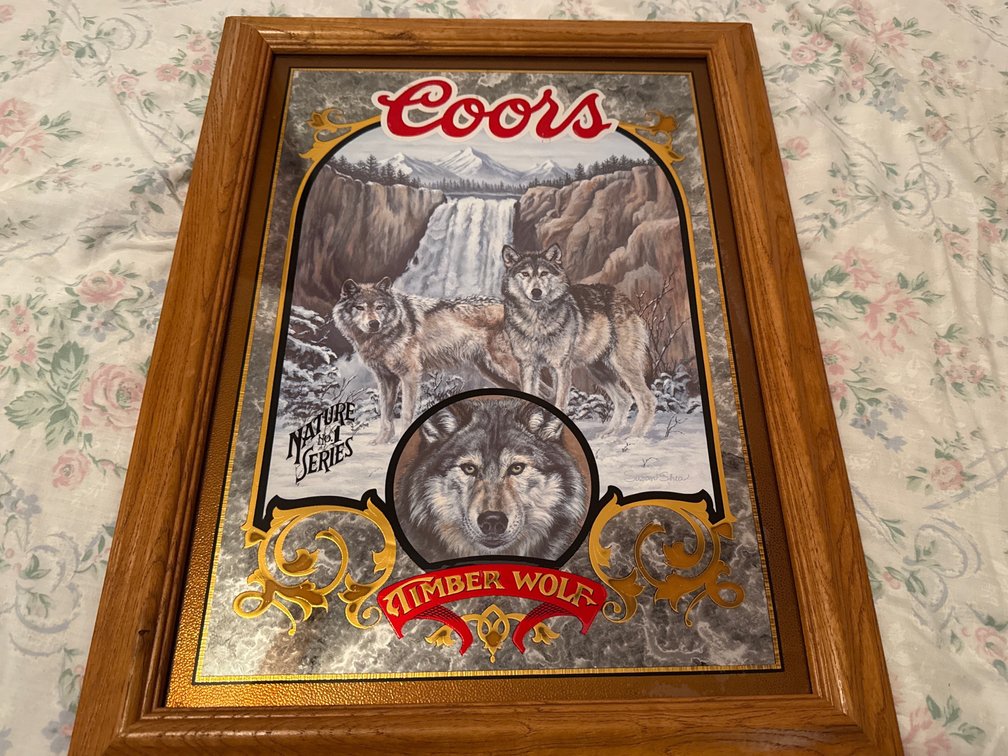 Coors- Timber Wolf Beer Sign