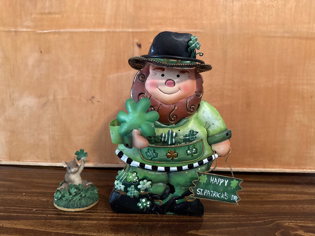 Happy St. Patrick’s Day Candle Holder And Figurine 