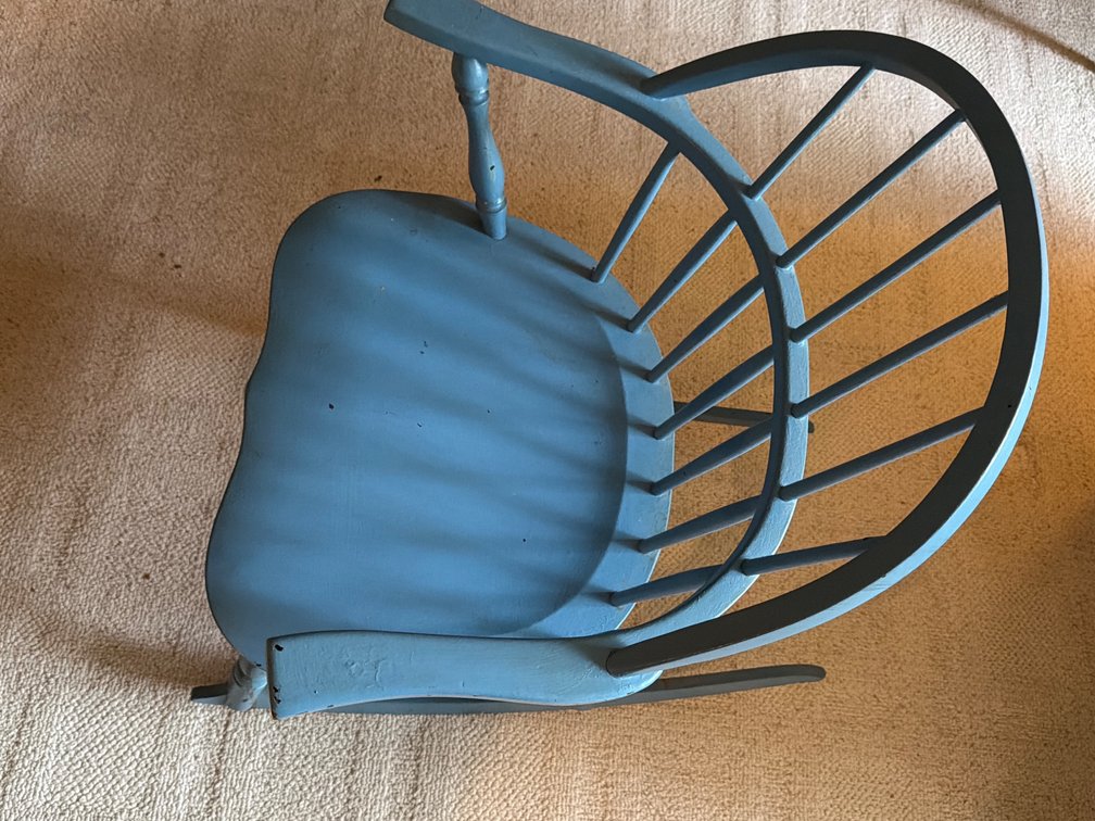Vintage Blue Wood Rocker