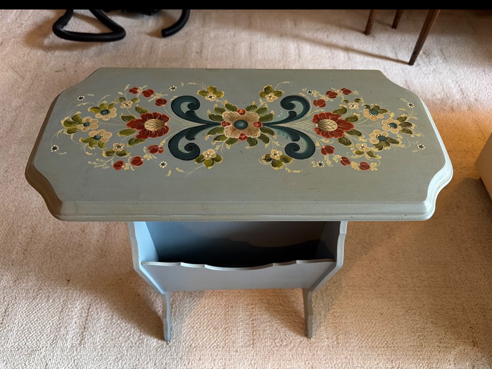Wood End Table/Magazine Rack-26” Tall