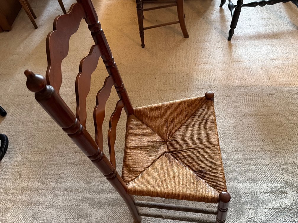 Antique Ladder Back Woven Seat Chair