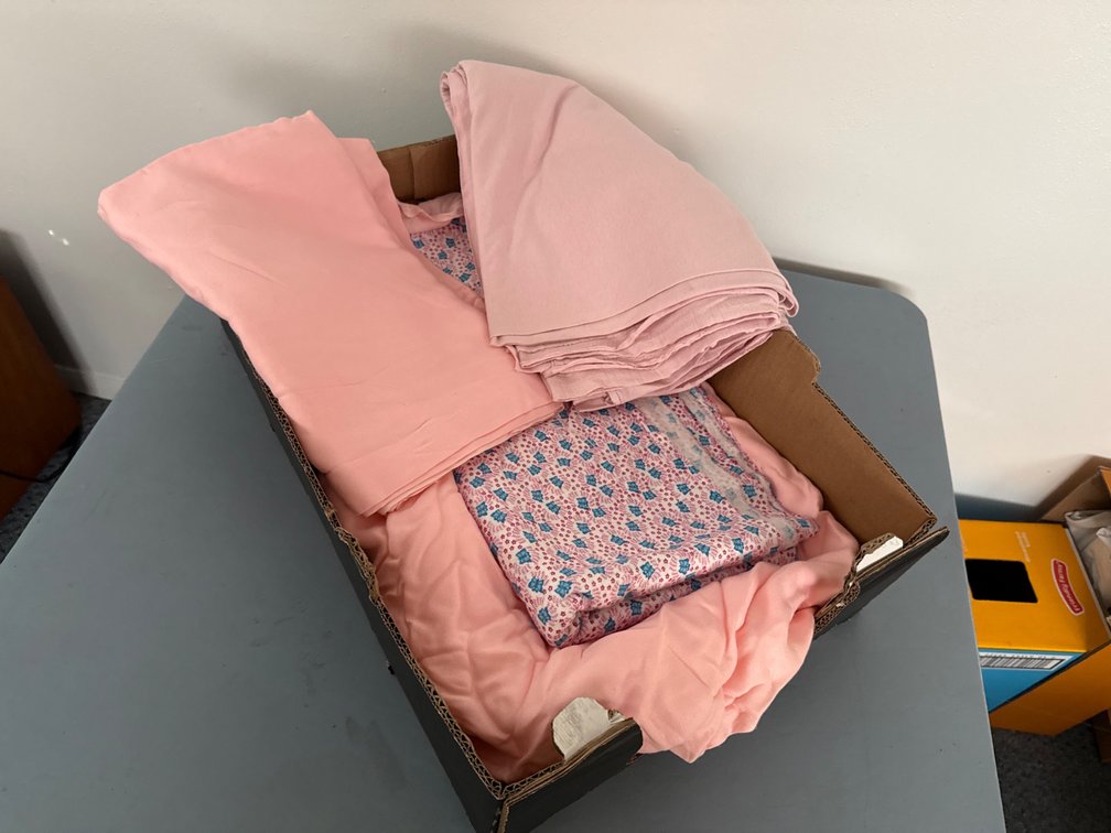 Box of Pink Fabrics