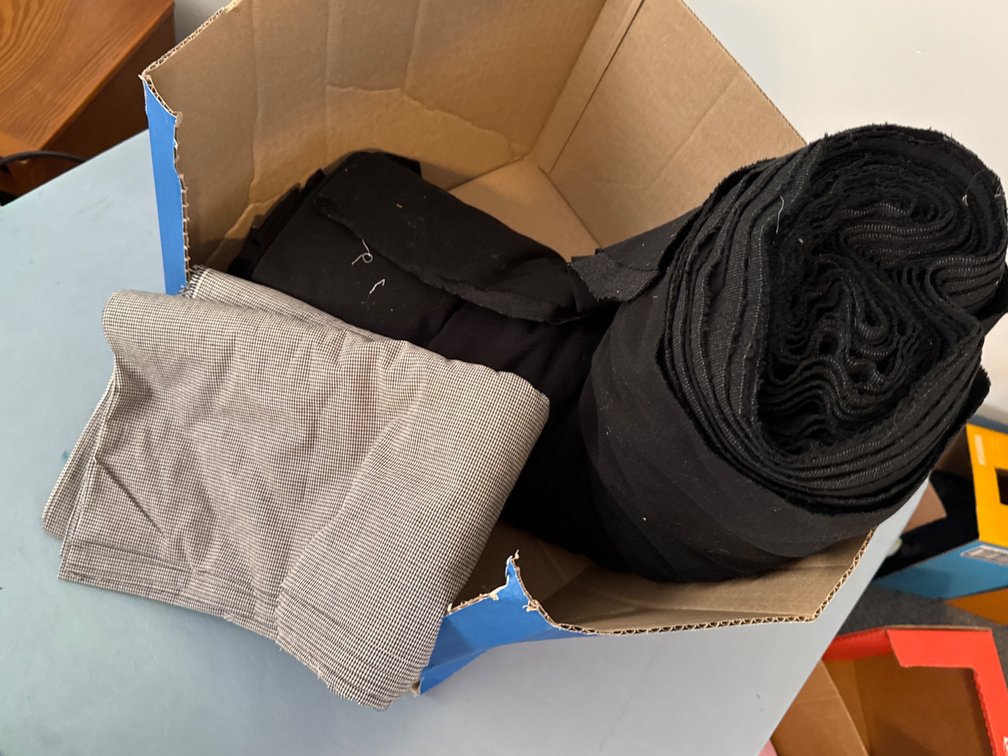 Roll of Black Material, Patterned 