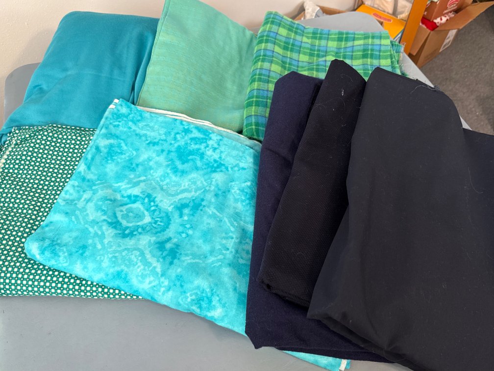 Box with Shades of Blue Material