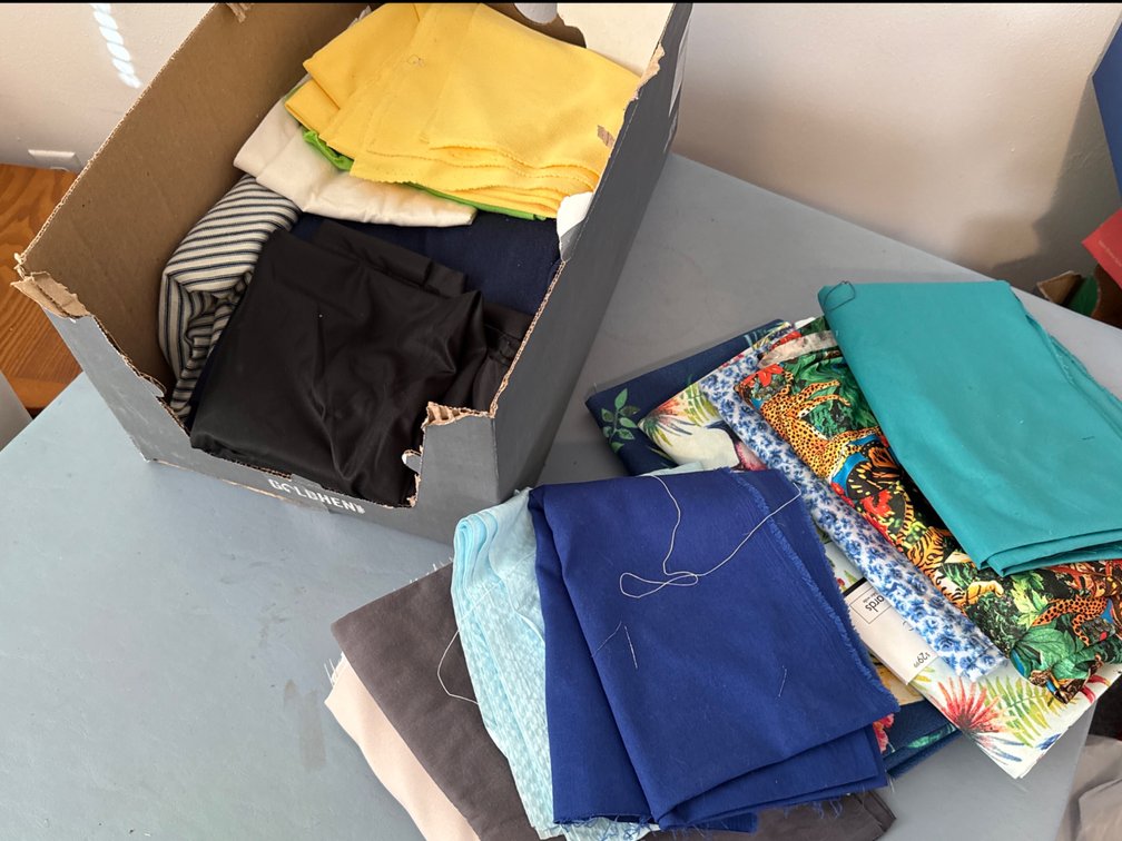Box of Material-Different Shades, Patterns