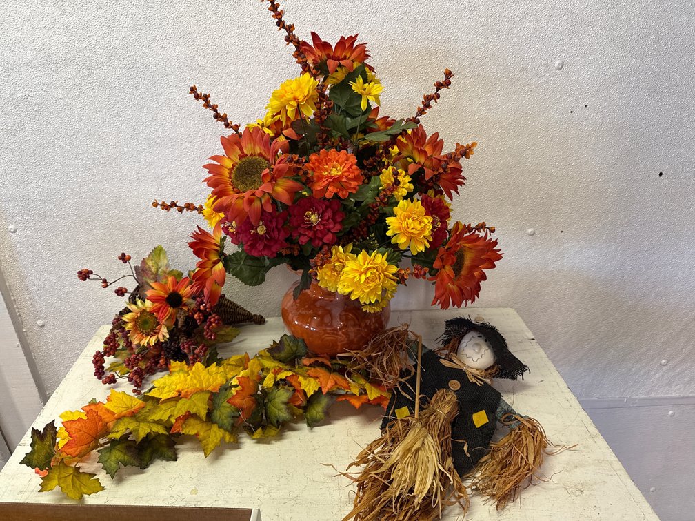 Fall Decor- Picture With Florals and Center Piece