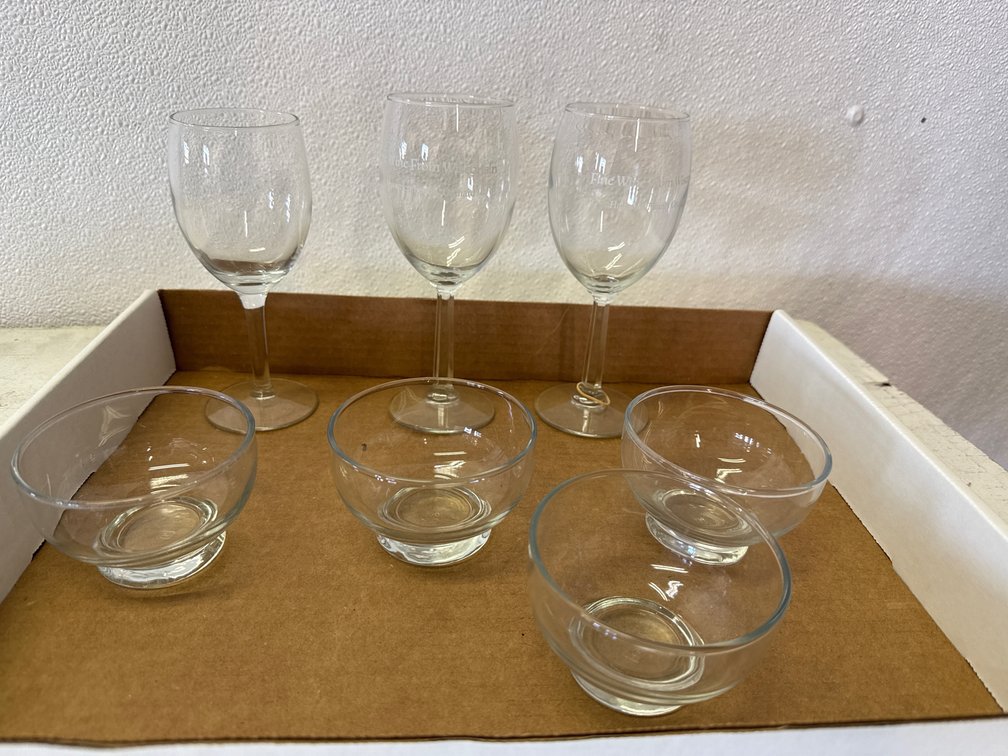 Wine Glasses And Dessert Bowls