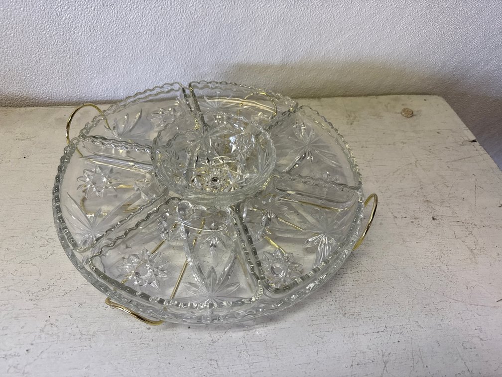 Vintage Lazy Susan Relish Tray Set