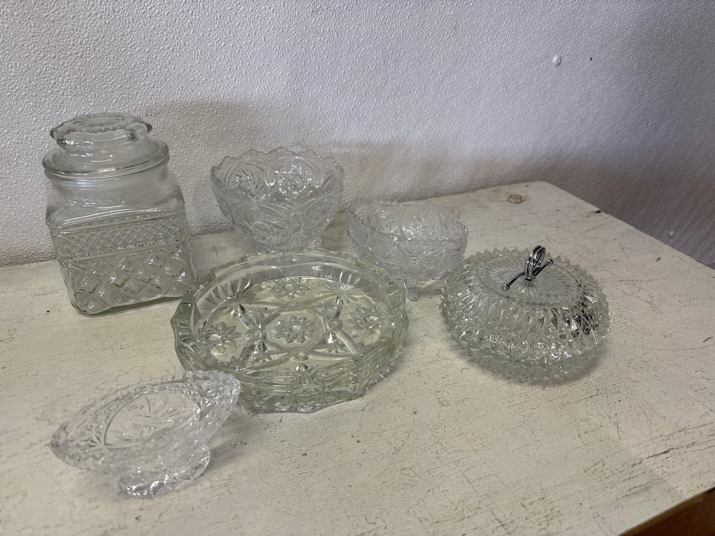 Vintage Candy Dishes, Ashtray And Serving Dishes
