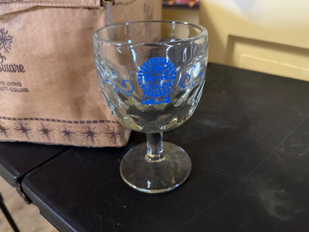 12 Pabst Goblets-3 With Chips