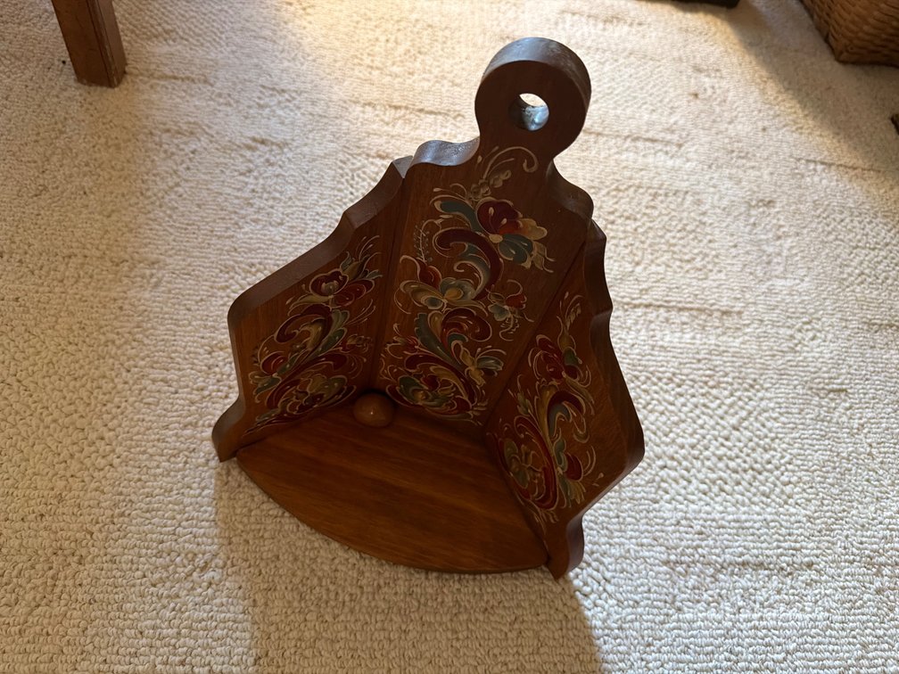 Hand Painted Wood Wall Shelf-13” Tall