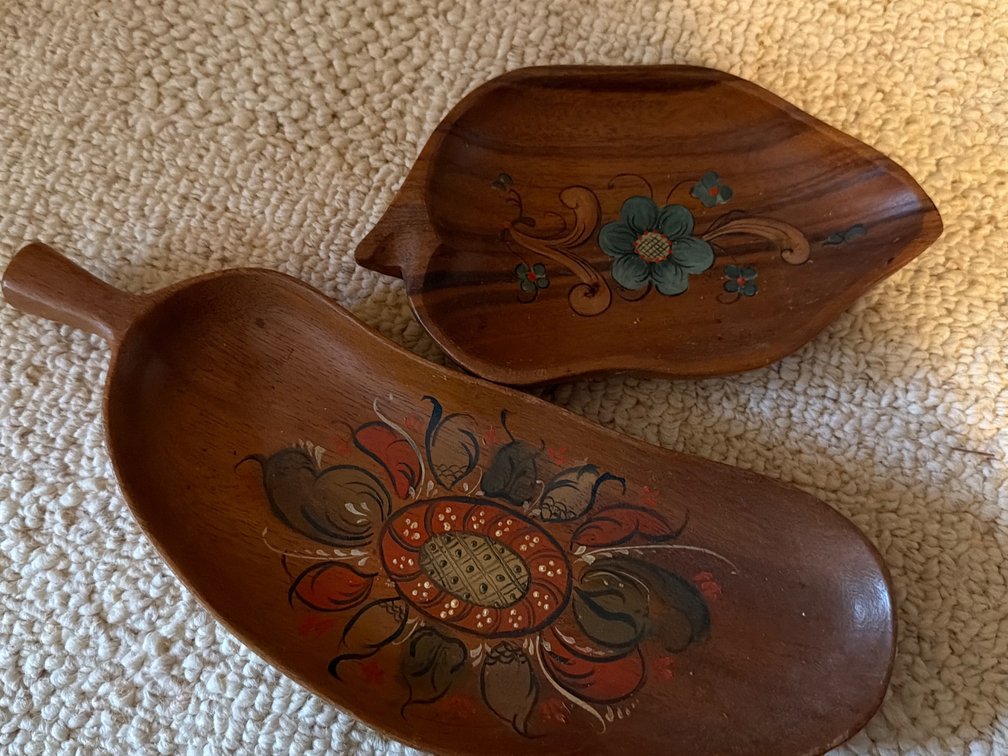 Wooden Bowls or Trays-Hand Painted