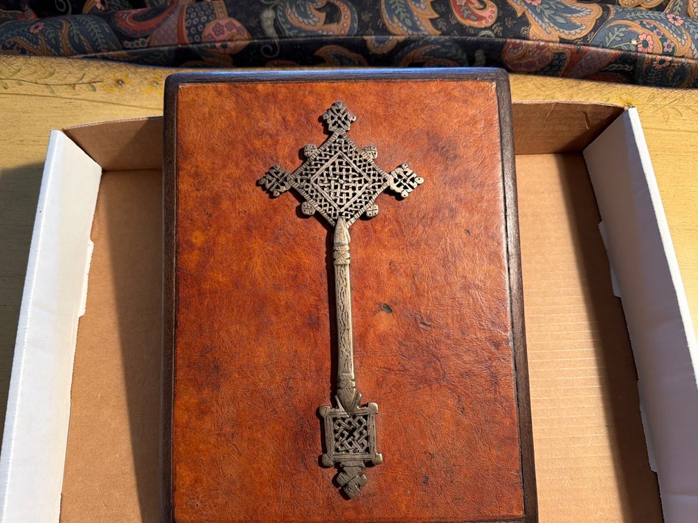 Ethiopian Hand Cross on Wood Plaque