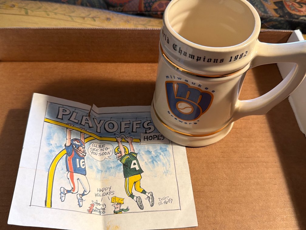 Brewer Stein-1982 Championship, Packer Picture, Football Cards