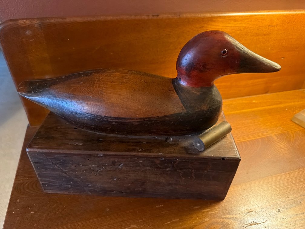 Carved and Painted Wood Duck Decoy Box