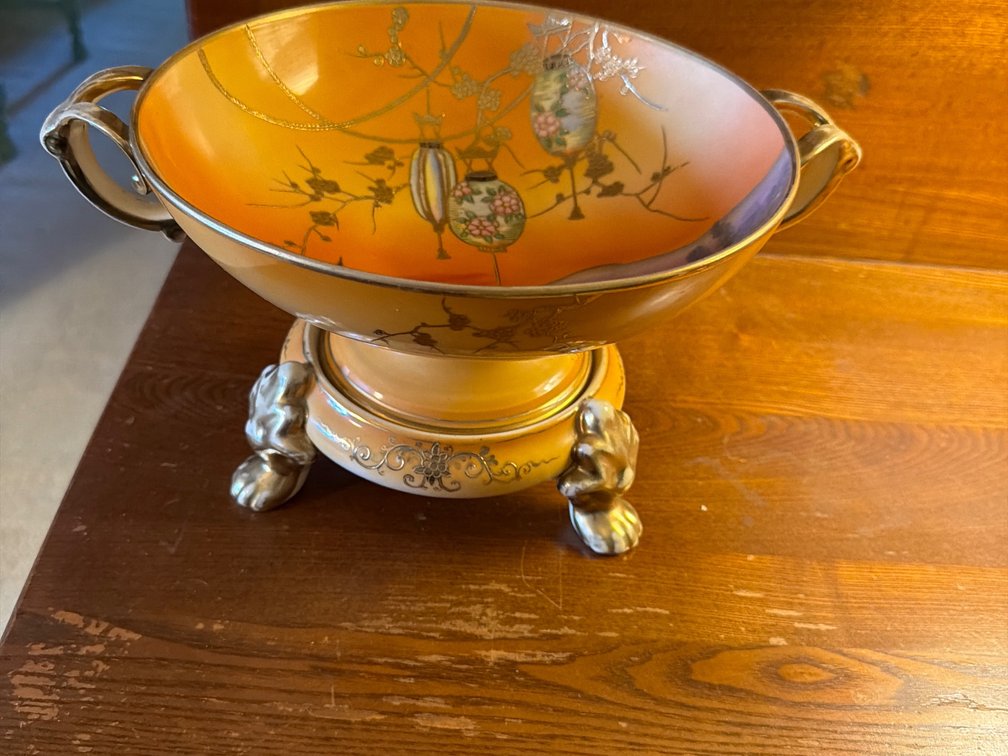 Hand Painted Bowl on Stand