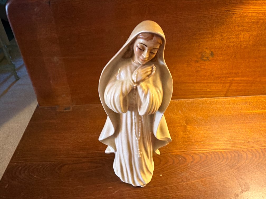 9” Tall Virgin Mary Ceramic Statue