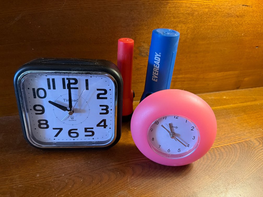 Alarm Clocks, Flashlights