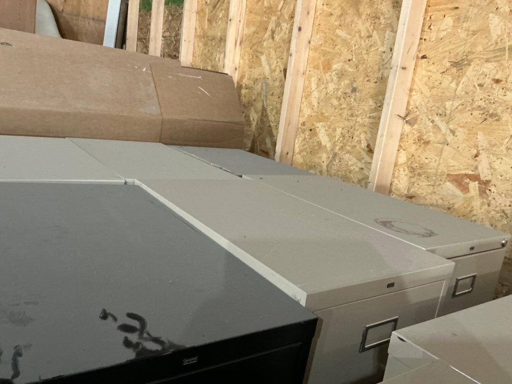(6) Assorted Metal 4-Drawer File Cabinets (No Keys) 52"H x 26.5"D x 15"W, These Are Wrapped On Pallet, Unable To See All Conditions