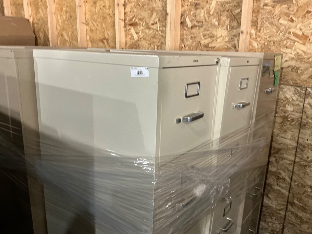 (6) Assorted Metal File Cabinets (No Keys) - 3 Are 52"H x 26.5"D x 15"W and 3 Are 52"H x 25"D x 15"W - These Are Wrapped On Pallet, Unable To See All Conditions