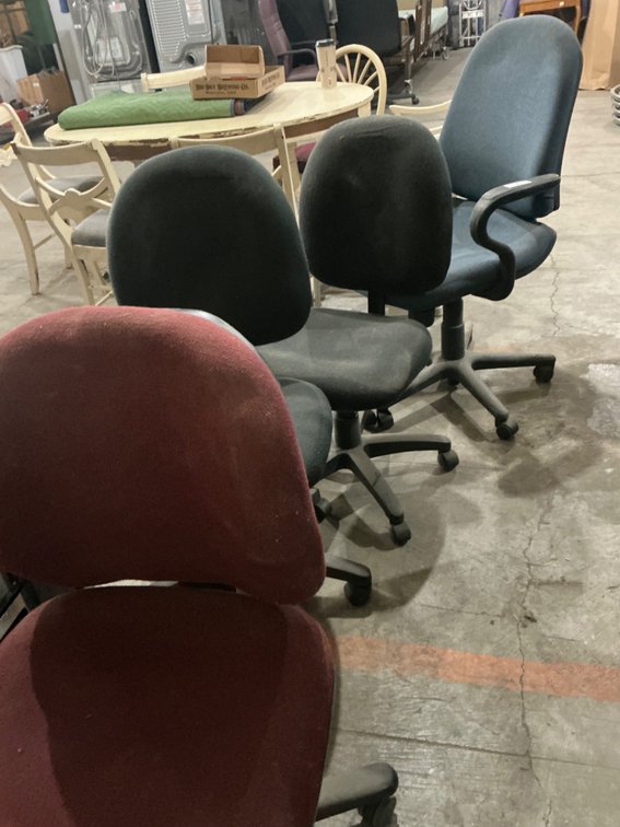 (4) Assorted Rolling Upholstered Office Chairs