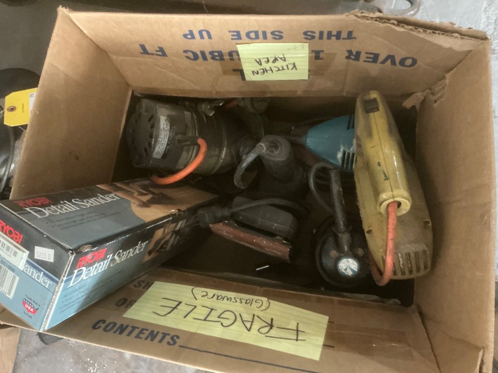 Ryobi DS1000 Corded Detail Sander, Black & Decker Corded Finishing Sander, Black & Decker Corded Jig Saw, Makita Corded Finishing Sander, Rockwell Corded Sander and Corded Router - Model: 7610
