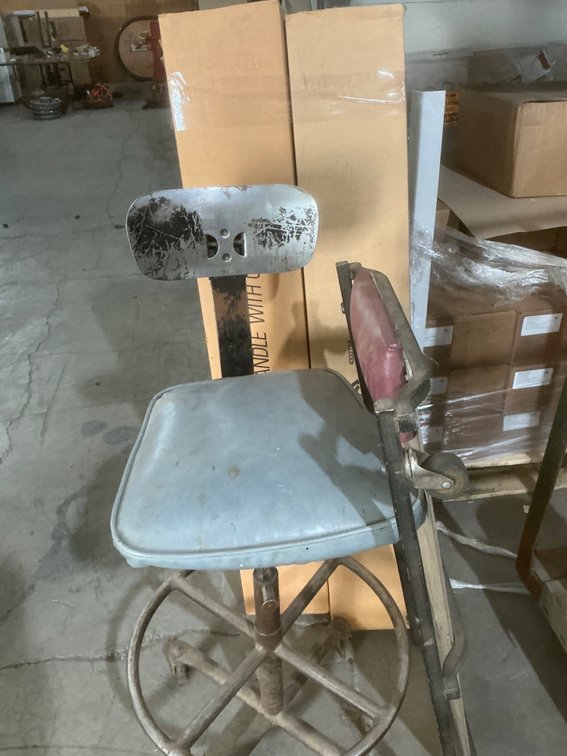 Shop Stool/Chair, Custom Made Mechanics Creeper and Approximately (26) 4'L Fluorescent Light Bulbs