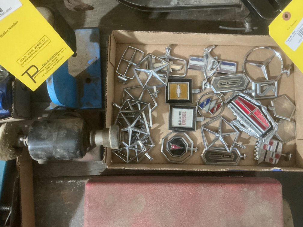 Small Bench Top Arbor Press, Mini Bench Top Corded Grinder and Approximately (22) Vintage Hood Ornaments