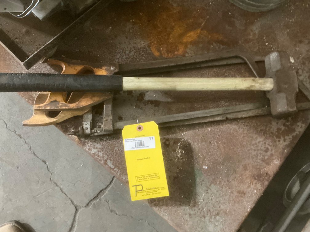 Sledge Hammer with Wooden Handle and (2) Bone Saws - Approximately 16" and 20"