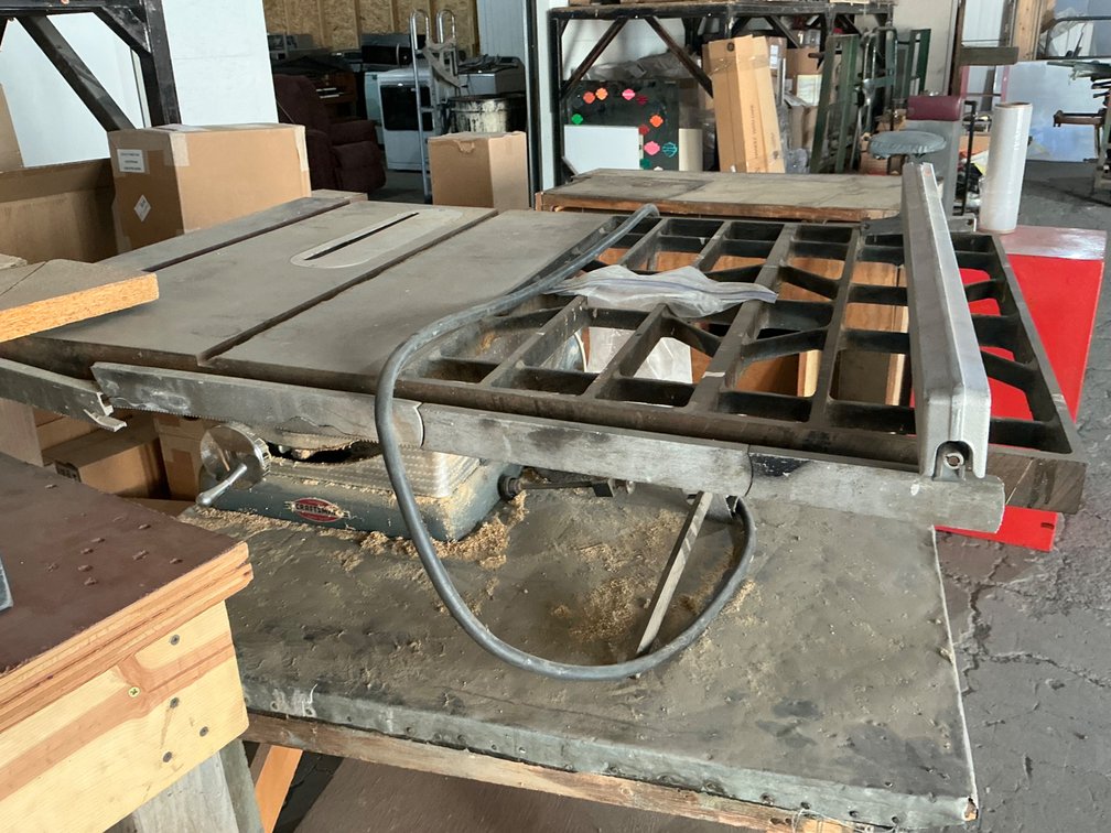 Craftsman Table Saw - Model: 113.27521, 10", 1Ph, On Custom Built Stand With Wheels