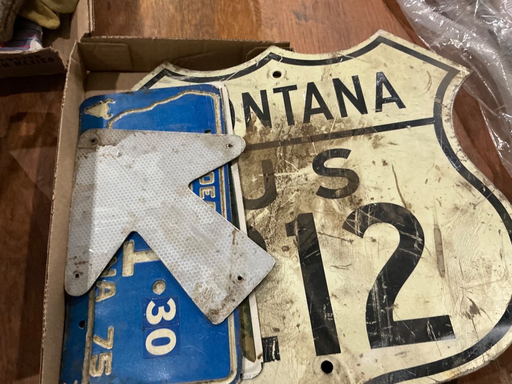 Montana Highway US 212 Sign and (3) Assorted License Plates