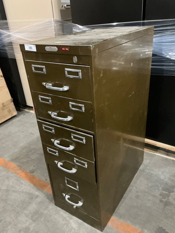 Steel Age 5-Drawer File Cabinet (No Key) - 42"H x 29"D x 15"W