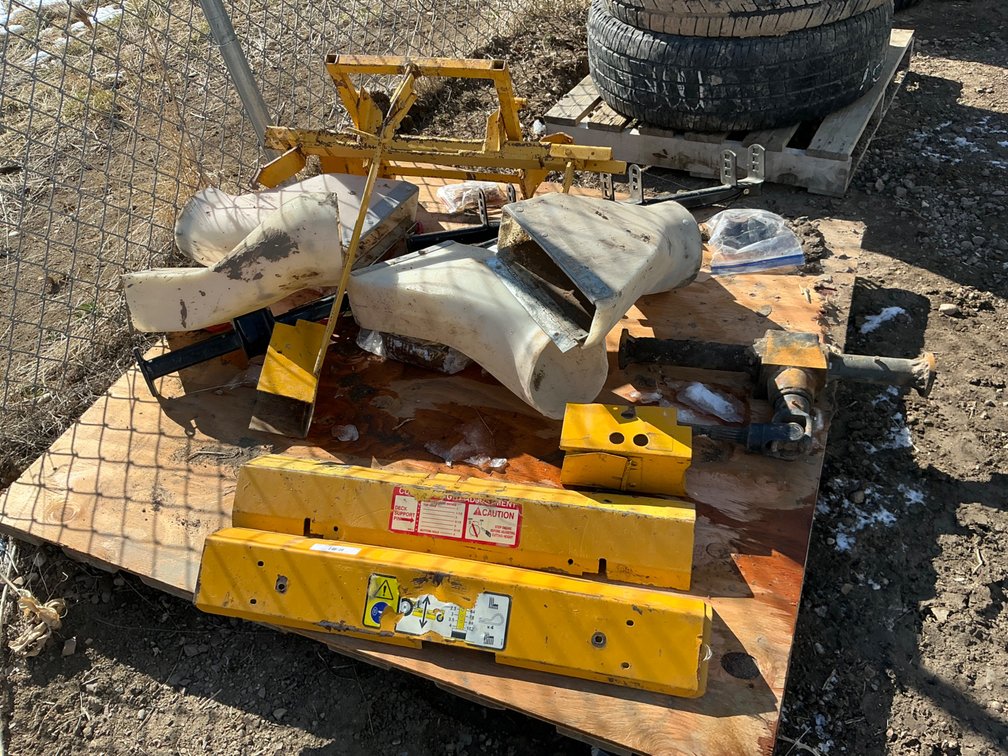 Pallet of Walker Mower Parts - Mower Deck Panels/Parts and Discharge Chutes