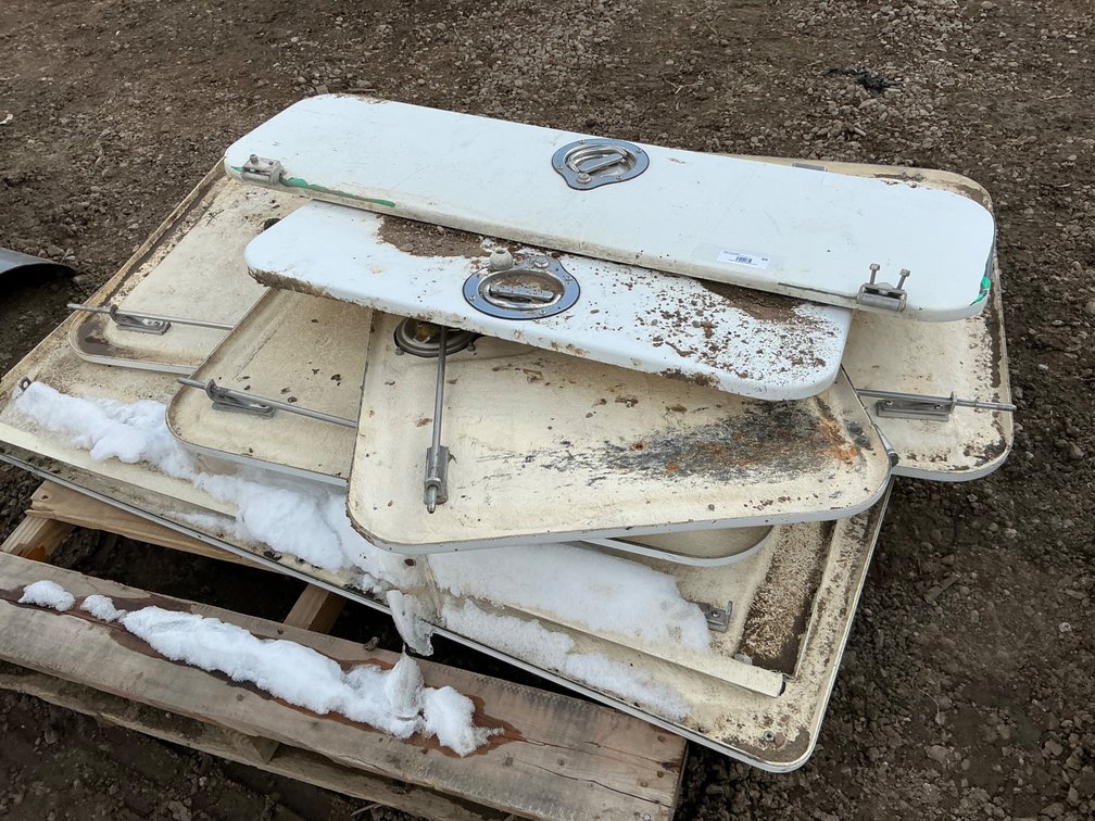 Approximately (7) Assorted Fiberglass Doors For Service Body
