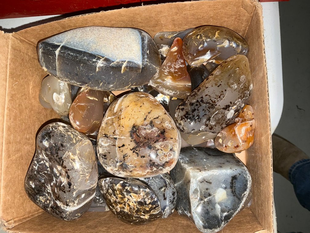 10Lbs Of Assorted Polished Agates From Montana